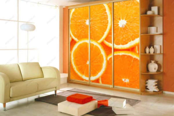 шкаф-купе от Валетта-мебель фотопечать апельсины